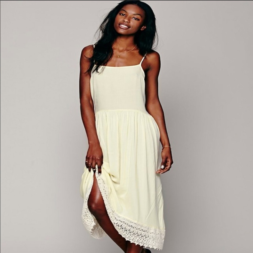 Yellow slip dress by free people